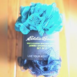 NEW! Eddie Bauer Jumbo Shower Mesh Poufs Set